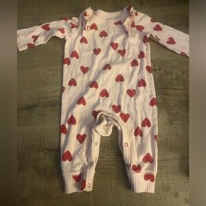 Pink and Red Heart Print Baby Onesie